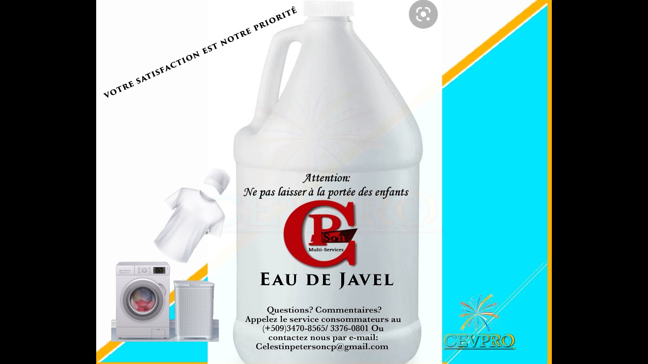 Clorox (eau de javel) fait a la maison avec 2 produits. -dépense + à gagné