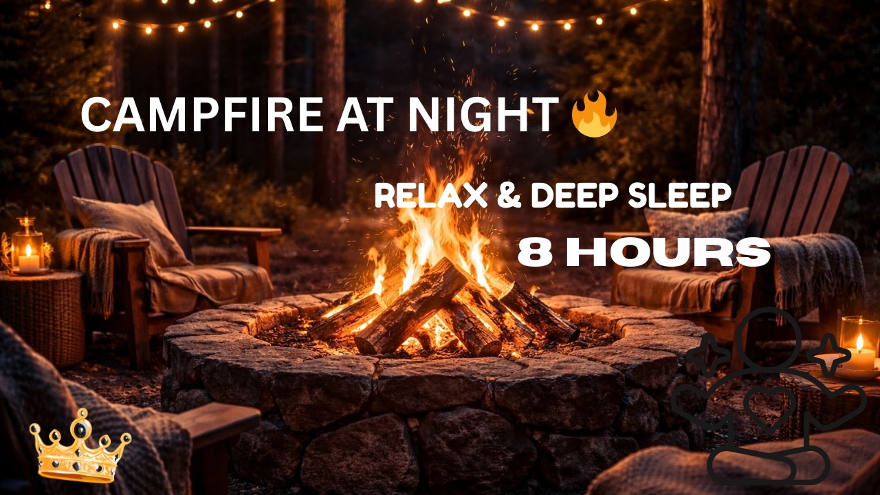 🔥 8 Hours Campfire Sounds | Relaxing Fire Ambience for Deep Sleep & Study