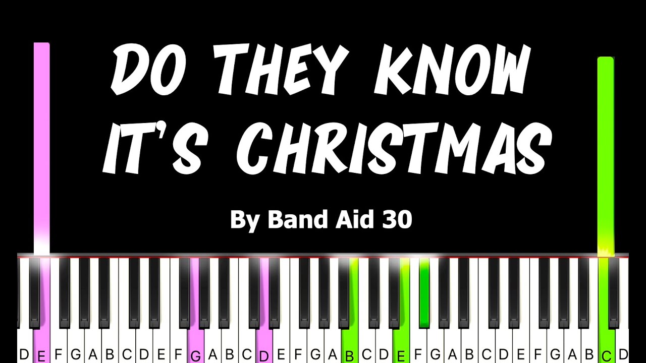 Do They Know It's Christmas by Band Aid 30 synthesia piano tutorial + sheet music + lyrics