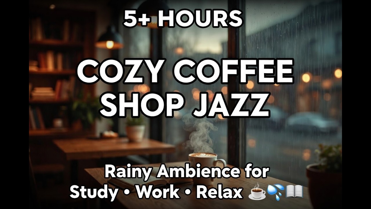 5+ Hour Cozy Coffee Shop Jazz Ambience ☕ | Study Music for Work & Relaxation | Howling Husky Harmony