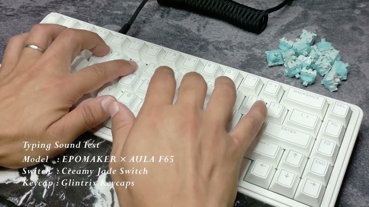 Typing Sound Test │ EPOMAKER × AULA F65 / Creamy Jade Switch /│ #ASMR