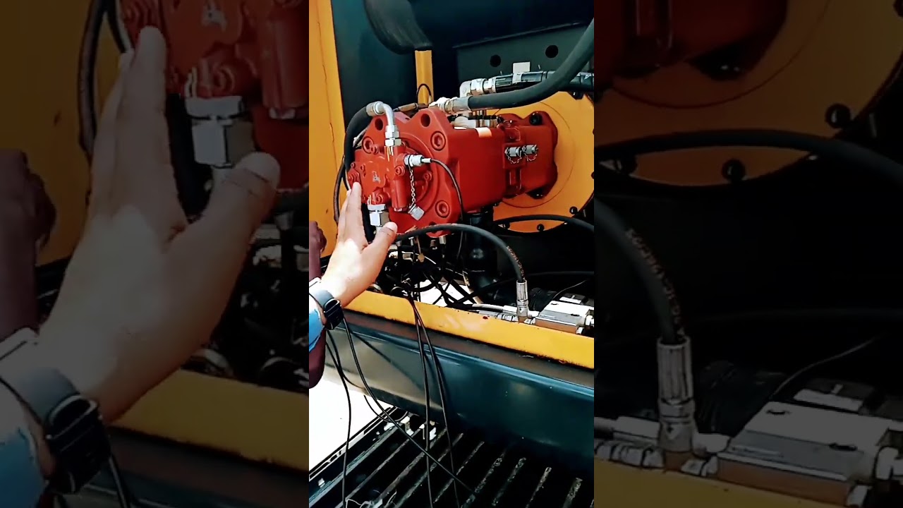 How to check pump pressure excavator #trending #viral #youtubevideo #automobile #hyundai #excavator