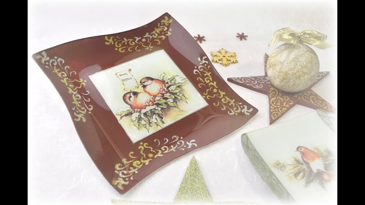 Csillogó karácsonyi tányér // Glossy Christmas plate