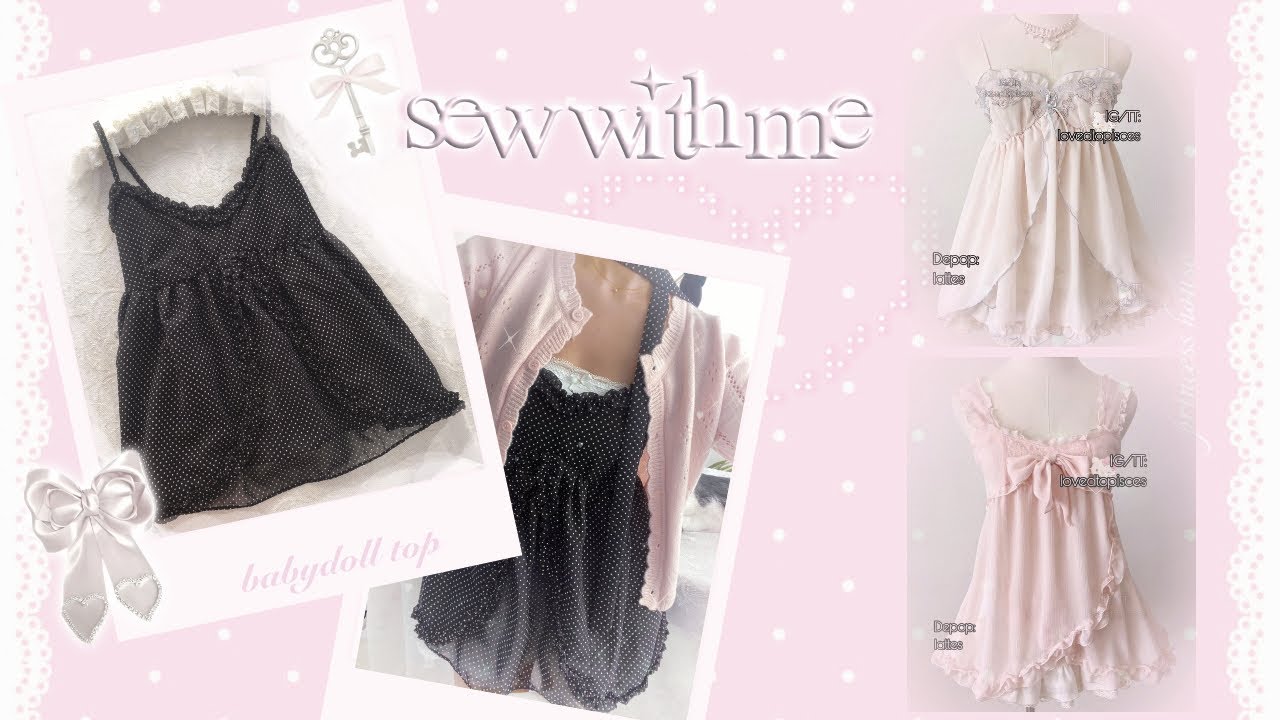 🎀 sew with me | diy pinterest babydoll top ⋆𐙚₊˚