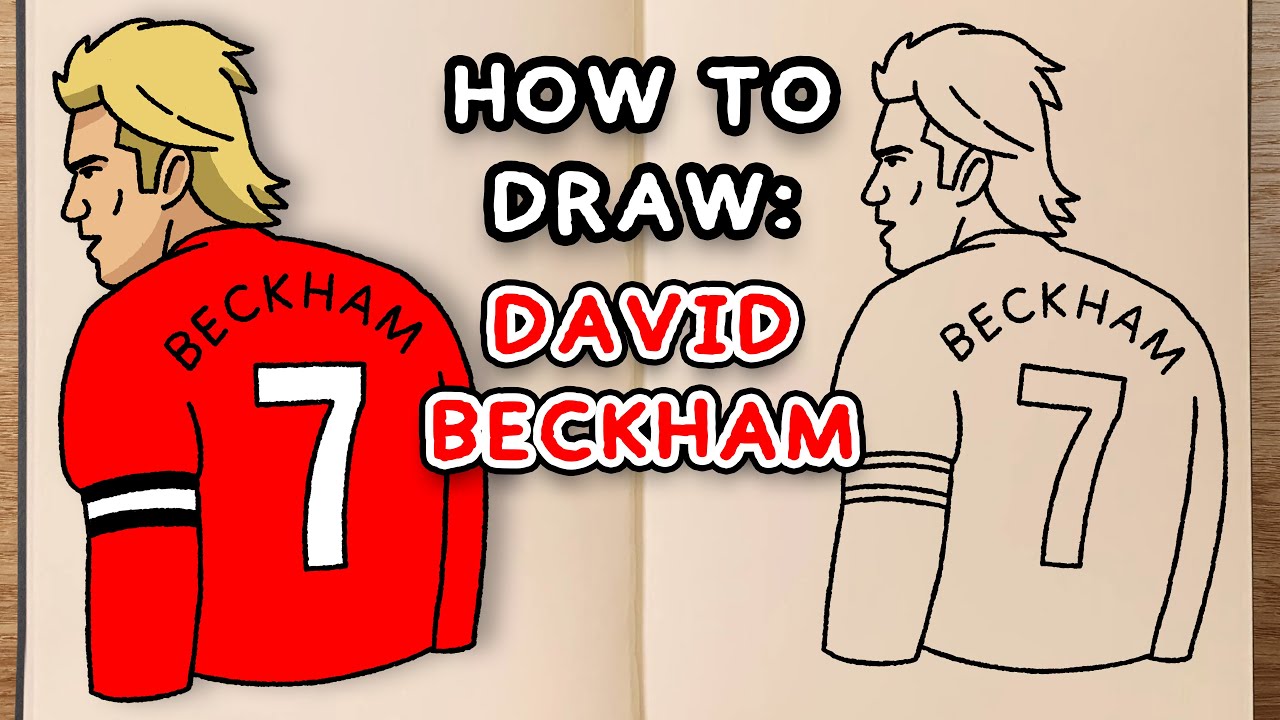 How to draw and colour! DAVID BECKHAM (step by step drawing tutorial)