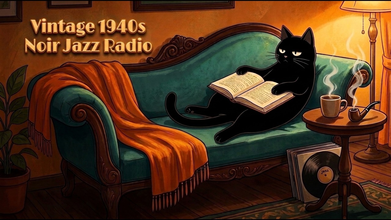 24/7 Vintage Noir Jazz Radio - Slow 1940s Jazz & Vinyl Music for Coffee, Reading, Work & Relaxation