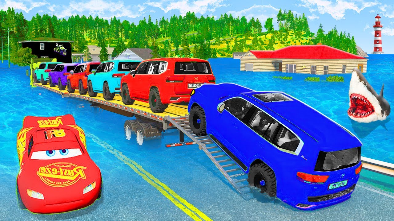 Truck + Trailer Chaos vs Speed Bumps – Crazy Physics Crashes – BEAMNG Part 1. ⚠️