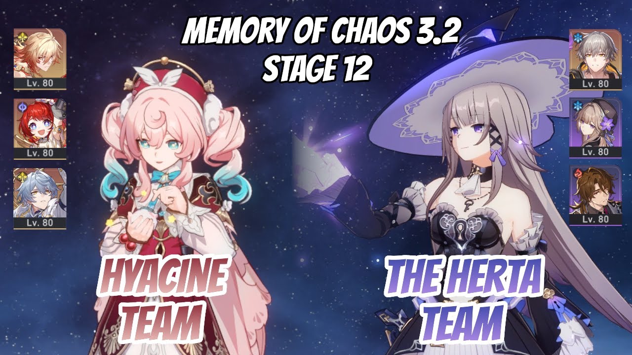 Hyacine x Mydei & The Herta Team Memory of Chaos Stage 12 (3 Stars) | Honkai Star Rail