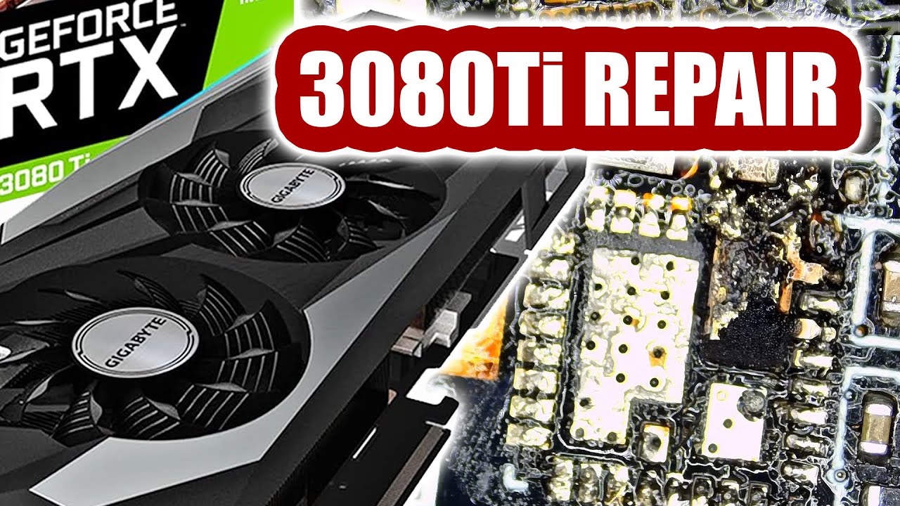 Gigabyte 3080TI OC GPU Repair. Blown VRM with Layer Damage