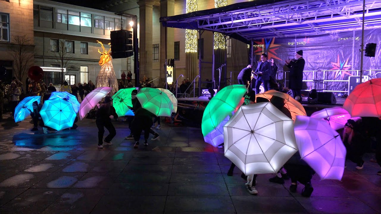 The Umbrella Project from Cirque Bijou and Urban Moves Dance during 2022 Dundee Hooley in Scotland