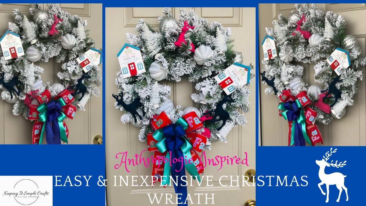 Anthropologie Inspired Christmas Wreath DIY Easy & Inexpensive Christmas Crafts High End Look 🎄