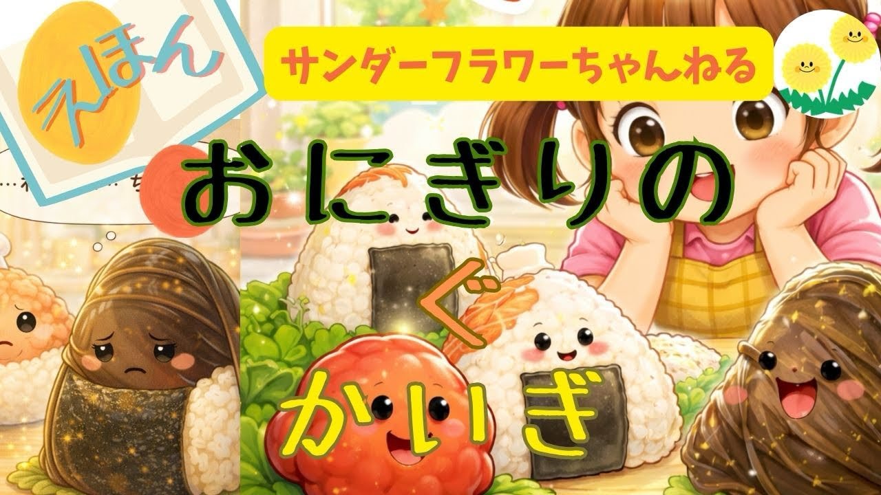 うめ？しゃけ？こんぶ？🍙 おにぎりの具会議｜寝る前にも◎やさしいお話【絵本読み聞かせ】　知育　幼児〜小学生
