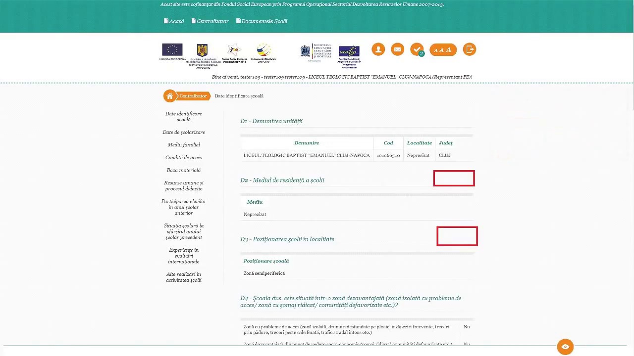 Completarea Bazei de Date a Scolii