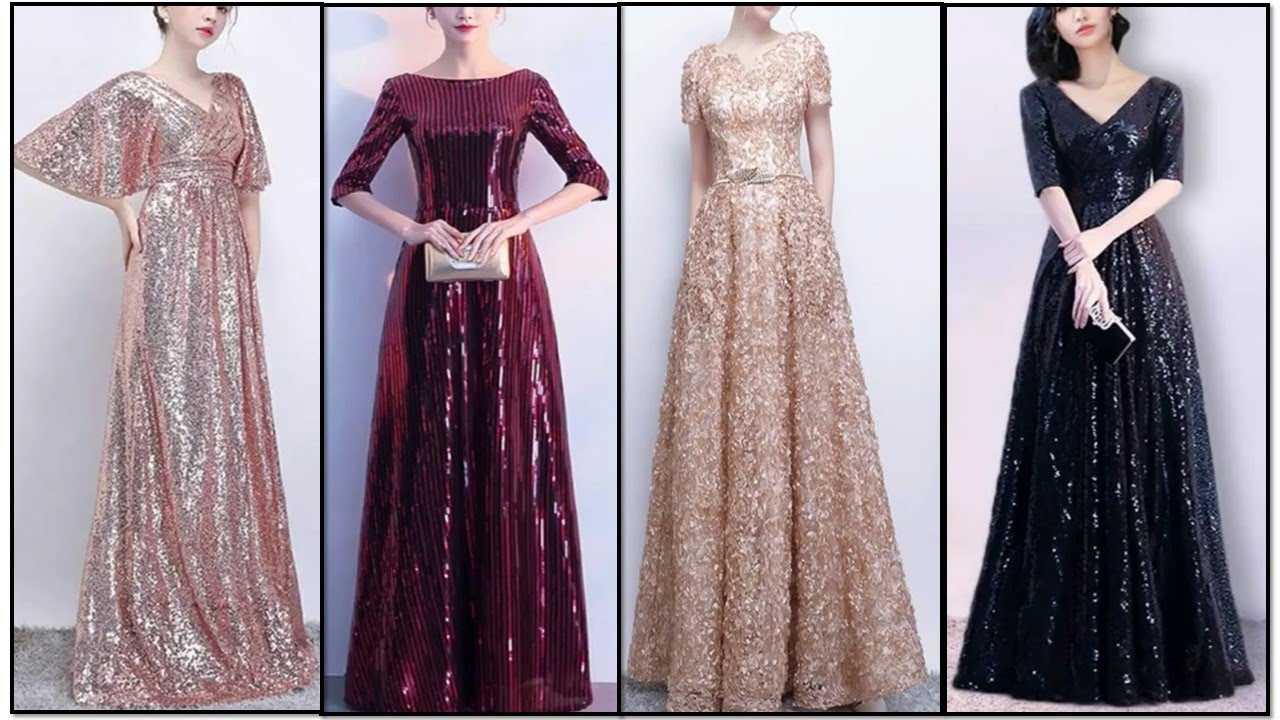 Sequin Prom Gown Designs for Women 2020 || Beautiful Party Wear Shimmer Gown Design for Women