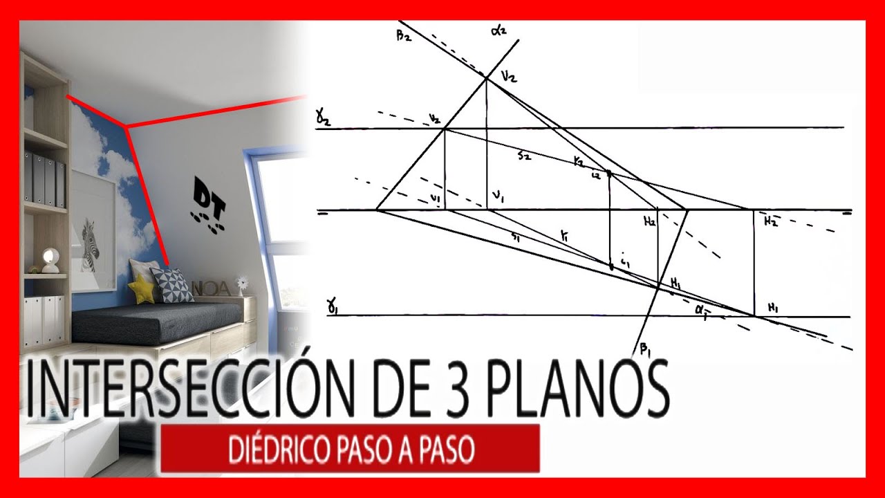 🔰 INTERSECCI&Oacute;N de TRES planos en DI&Eacute;DRICO 🔰 Punto como intersecci&oacute;n de 3 planos