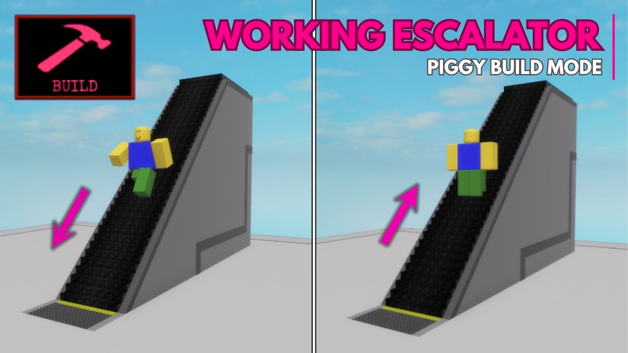 🔼 WORKING ESCALATOR in PIGGY: BUILD MODE! - Roblox