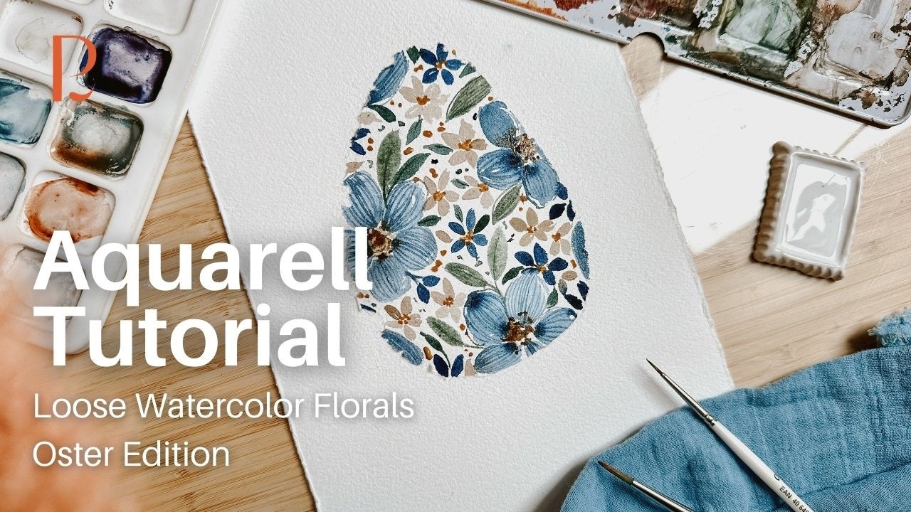Aquarell Malidee für Ostern - florales Osterei DIY mit Aquarellblumen