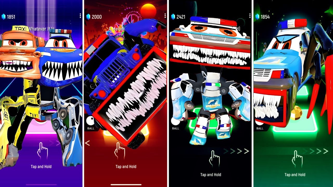 Lego Police Eater против POLICE TRUCK против Police Eater против Police Car SPIDER TILES HOP