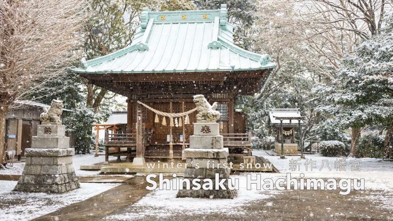 Snowy Shrine Walk (4K) | Shinsaku Hachimangu, Kawasaki | 新作八幡宮