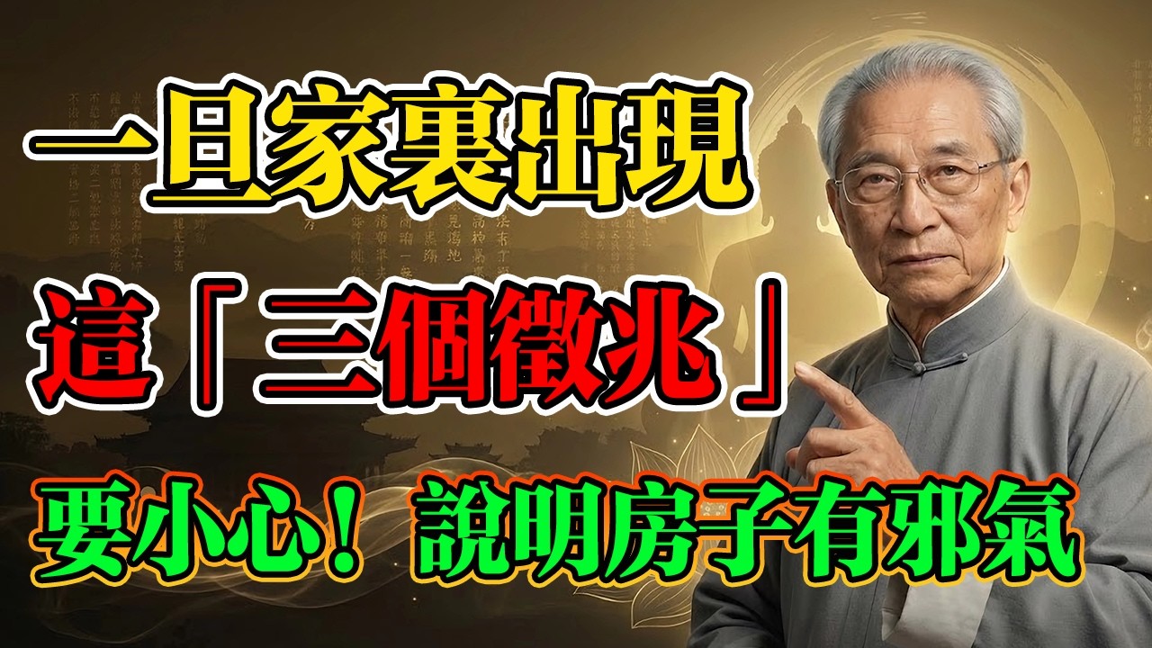 南懷瑾：家中若出現這3個徵兆，說明房子有「邪氣」！千萬別不當回事！南師教你３招「淨宅法」，從根源化解厄運！#南懷瑾 #佛學智慧 #風水命理 #因果業力 #居家風水 #佛學 #佛法 #辟邪化煞