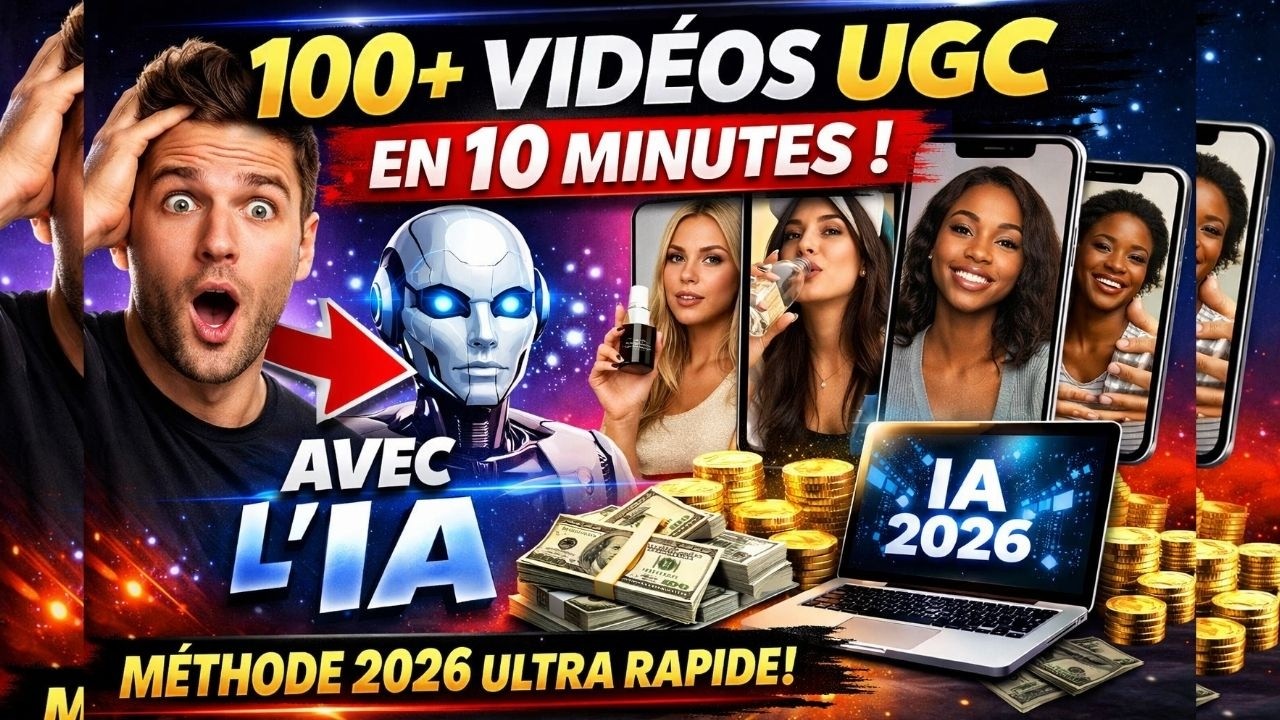 100 Vidéos UGC en 10 MINUTES grâce à l’IA 🤯 (Business Automatisé 2026)