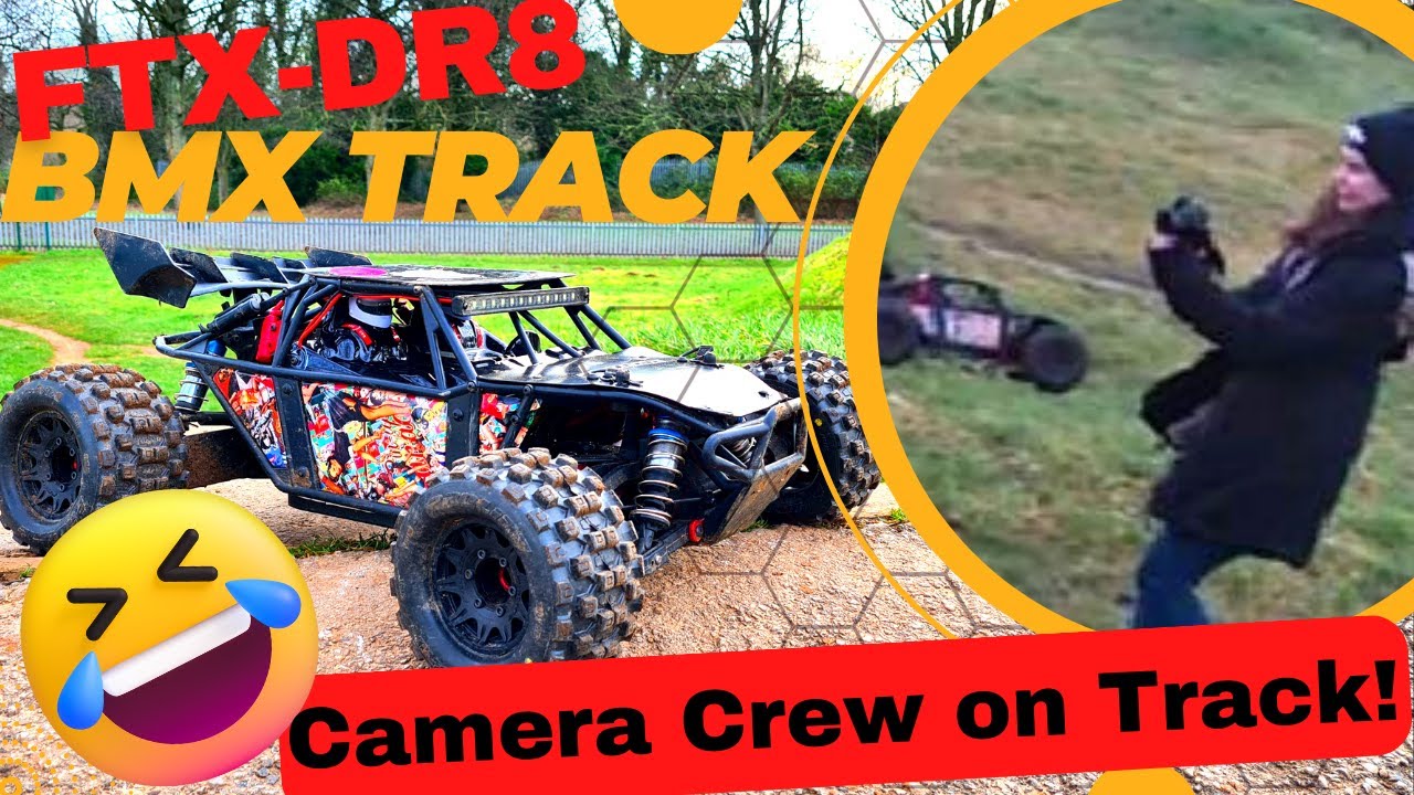 FTX-DR8 Takes on Abandoned BMX TRACK Camera Crew on Track Pays the Price!! :)