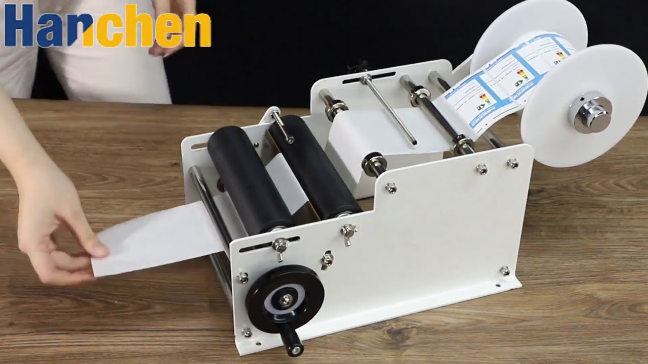 Hanchen MT-30 Manual Round Bottle Labeling Machine Installation + Labeling