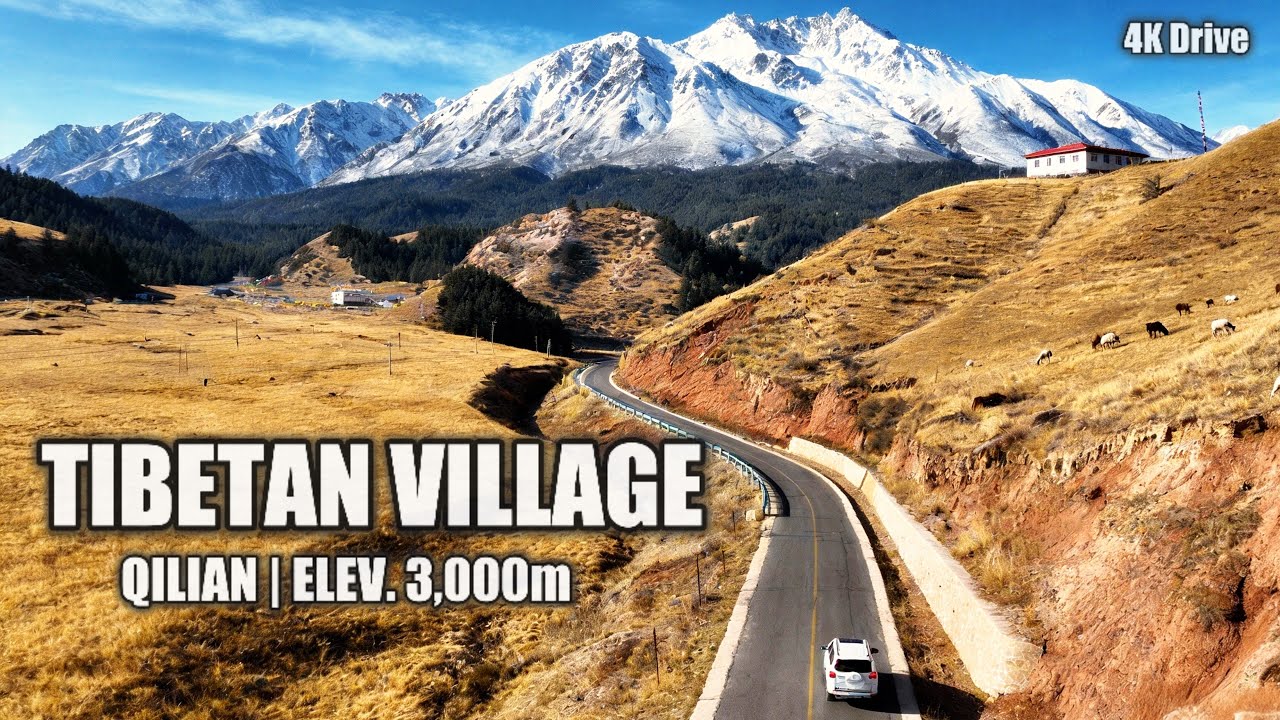 3000m High Cliff Road in Qilian Mountains, China: The Only Route for Tibetan Herders 4K#chinaddrive