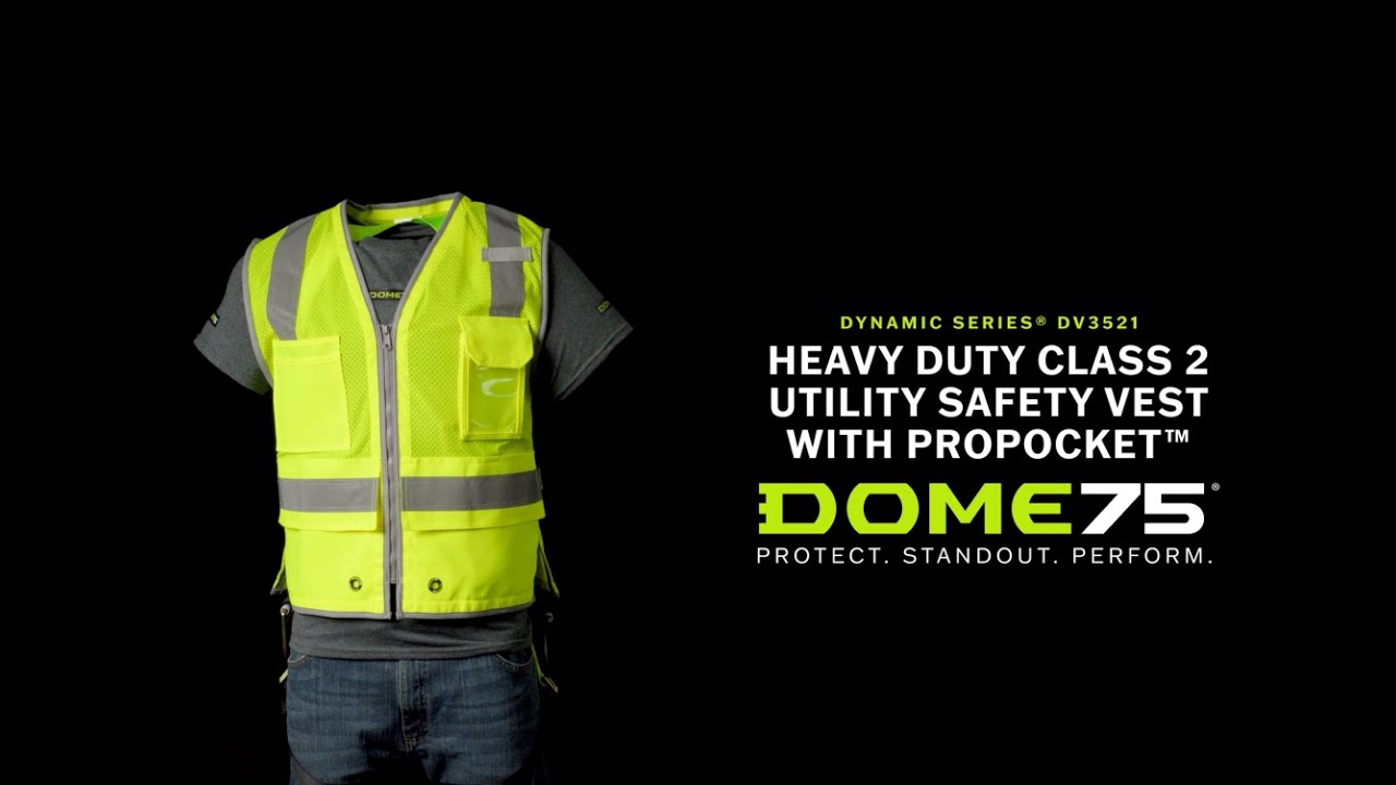 DOME75 Dynamic Series DV3521 Class 2 Utility Safety Vest with ProPocket™