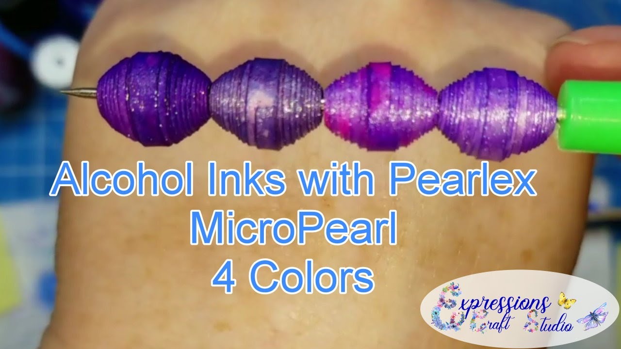 Alcohol Inks and Shimmer Sprays on Paper Beads