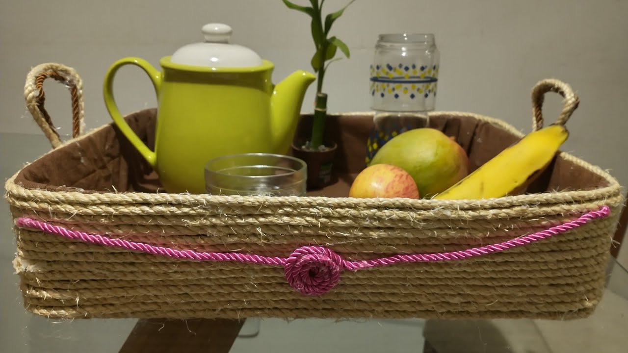 Como fazer bandeja com papelão e sisal