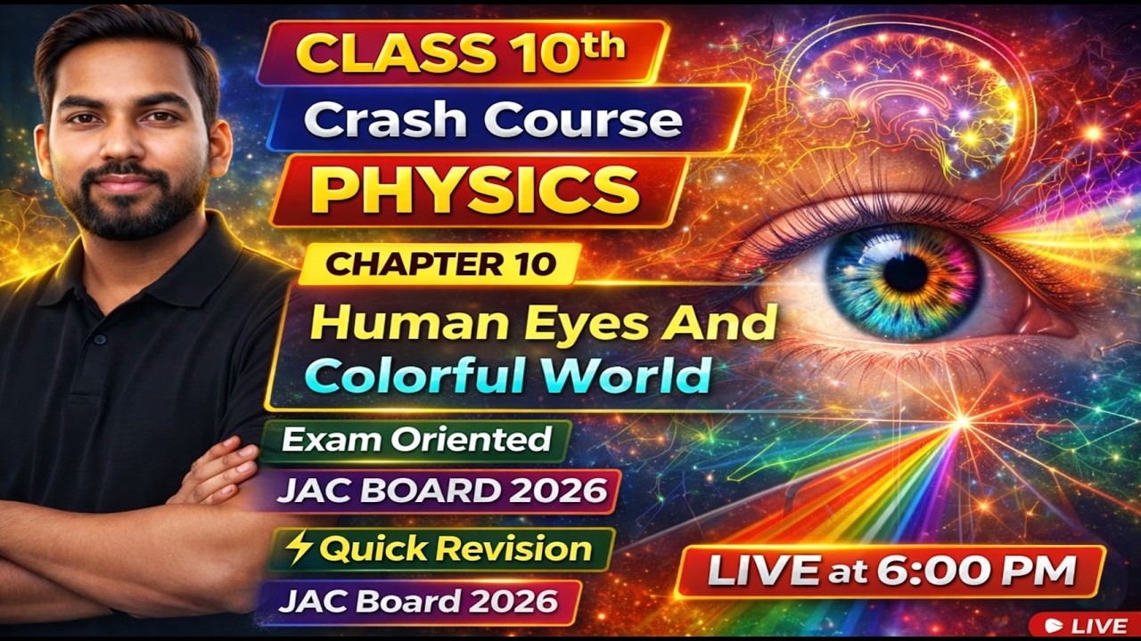 Class 10 Physics Chapter 10 | Human Eye & Colourful World | Board Exam 2026 Complete Revision