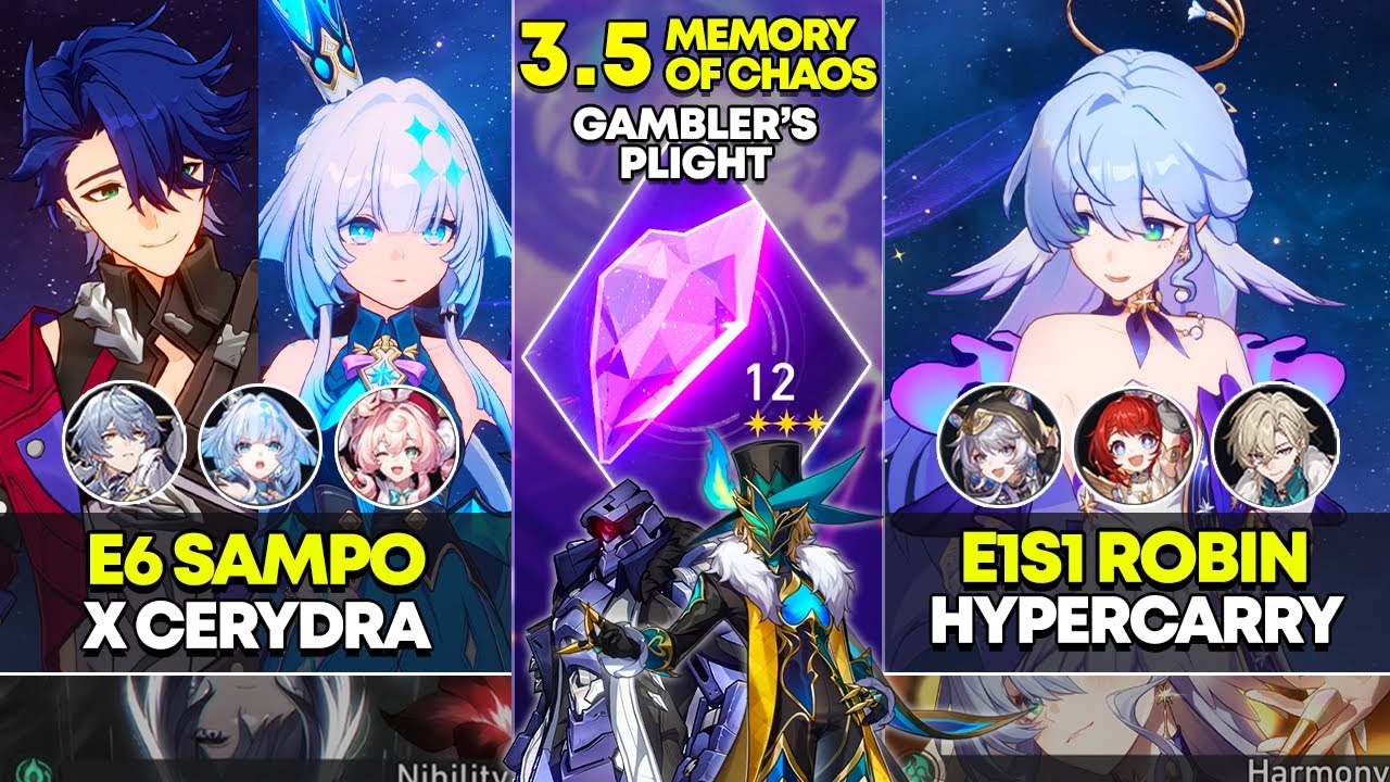 E6 Sampo x Cerydra & E1S1 Robin Hypercarry | Memory of Chaos 12 | Honkai Star Rail 3.5