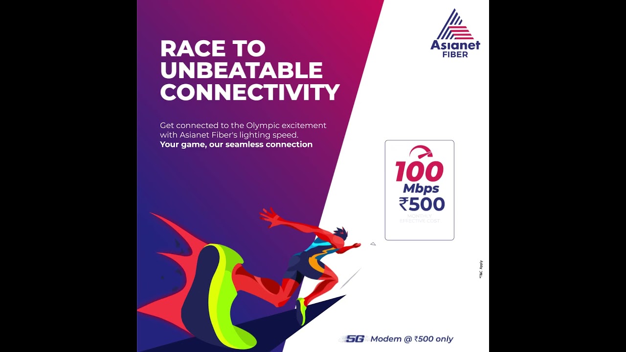 Blazing 100 Mbps for Just ₹500/Month! | Asianet Fiber Internet - Fast & Affordable!