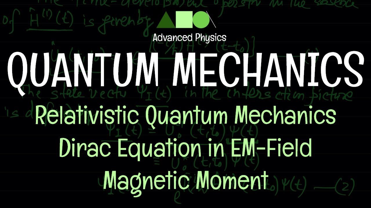 Quantum Mechanics- Relativistic Quantum Mechanics : Dirac Equation in EM-Field / Magnetic Moment