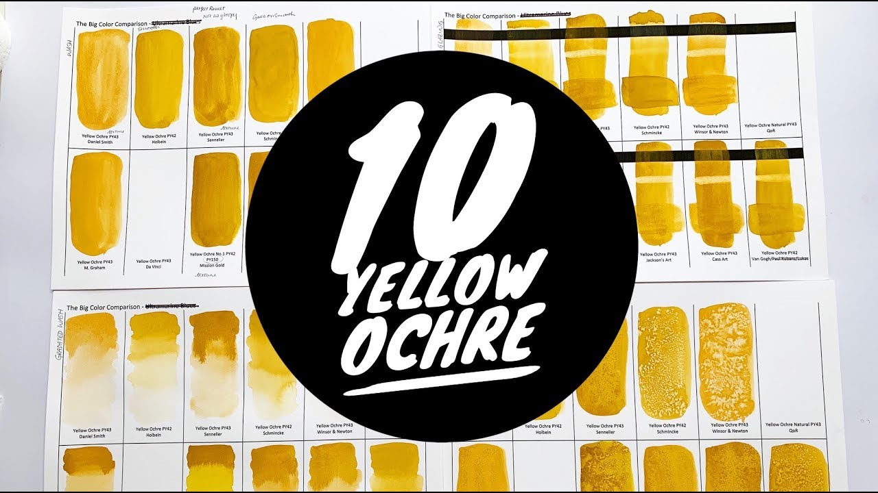 Colossal Color Showdown Ep. 4: Yellow Ochre Part 1 | Comparing 10 Brands