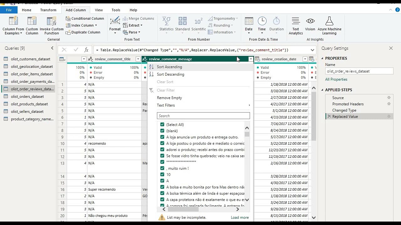 Brazilian E Commence Data Cleaning