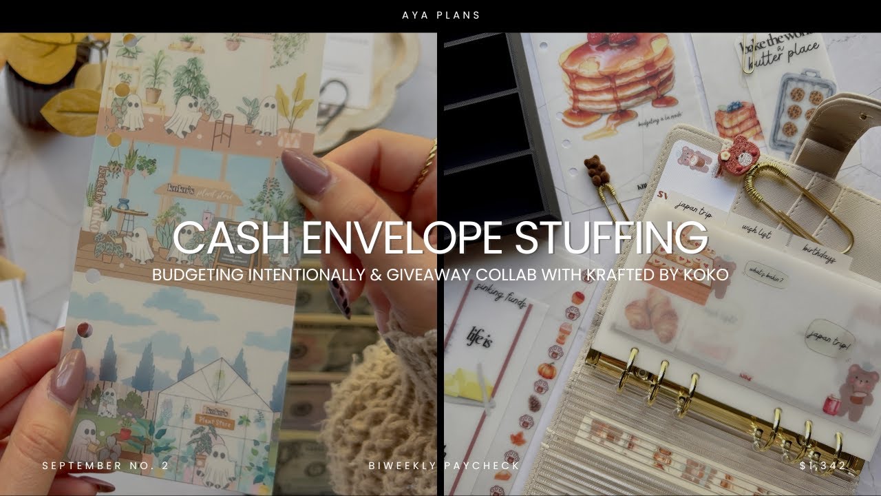 CASH ENVELOPE STUFFING | budgeting intentionally, new fall items, & GIVEAWAY! 📦🖤🍂 | sept. no. 2