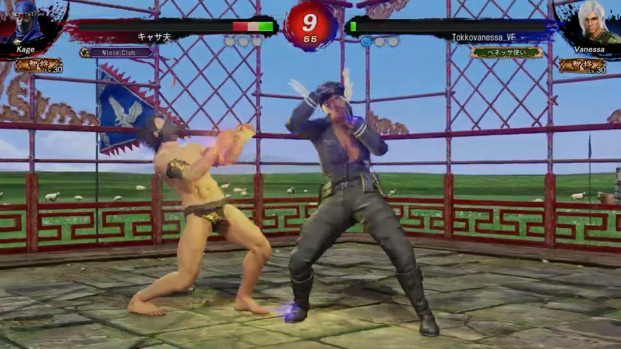 バーチャ5Revo  まだまだ鉄人は健在じゃ!!  鉄人 キャサ夫 カゲ vs ベネッサ 　Kage vs Vanessa バーチャファイター 5レボ VF5REVO VFWX