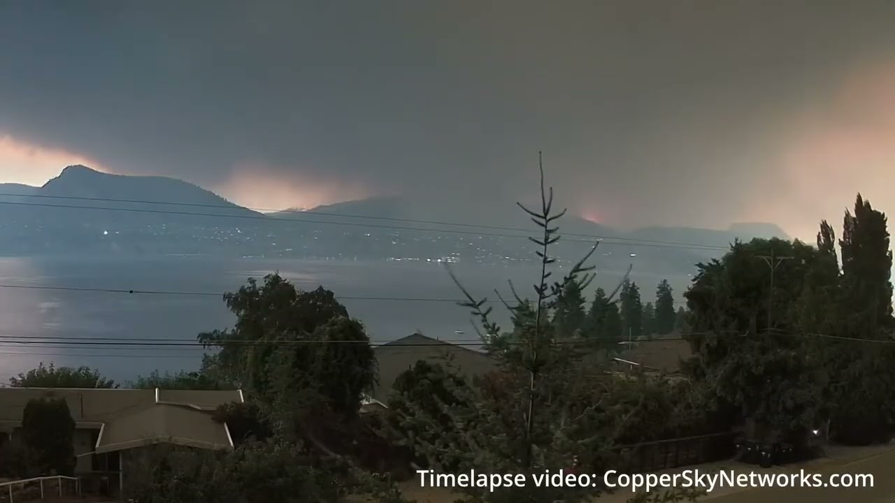 Summerland BC Wildfire: Timelapse from the Naramata side of Okanagan Lake