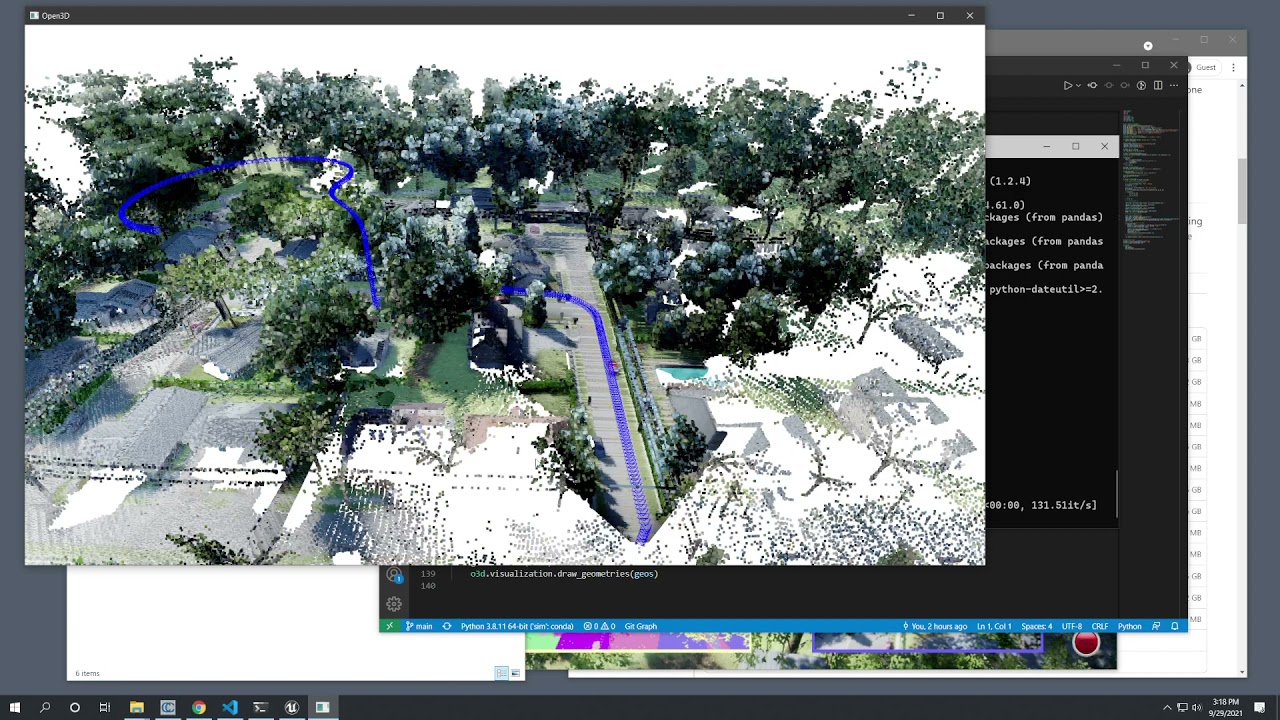 3D Point Cloud Reconstruction with AirSim