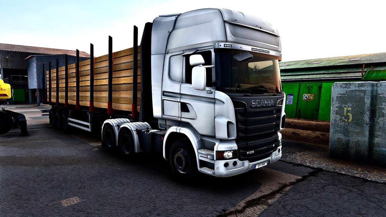 Hauling MASSIVE WOODEN BEAMS To LATVIA! 😱 | Euro truck simulator 2 #eurotrucksimulator2 