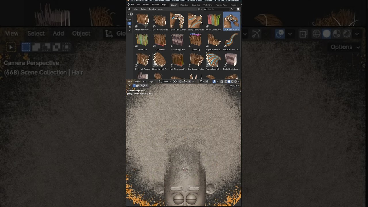 Curly Afro hair tutorial Blender