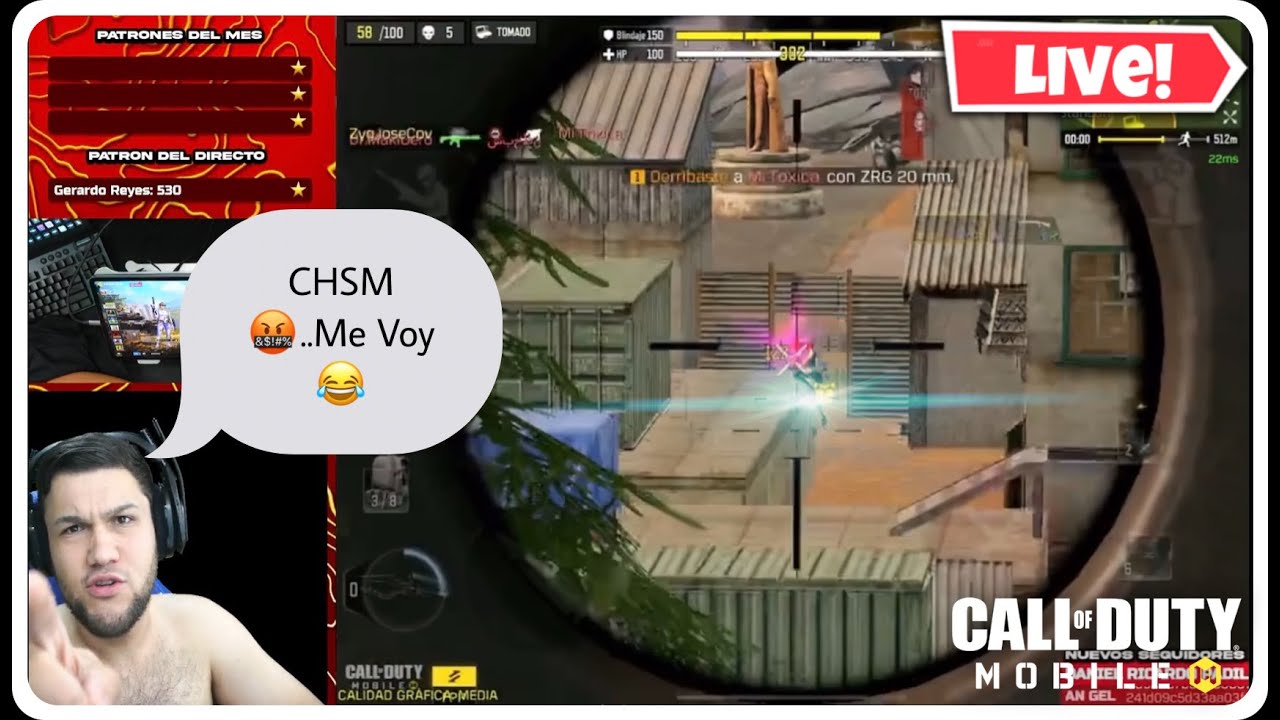 JOSE COVARRUBIAS CON EL STREAM SNNIPING MAS TOXICO y DIVERTIDO QUE VERAS EN DIRECTO😈 | COD MOBILE |