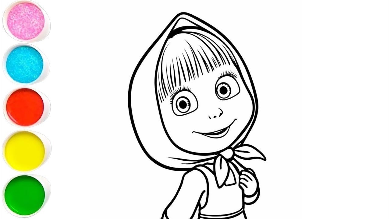 Masha drawing painting and coloring for kids and toddler's 
