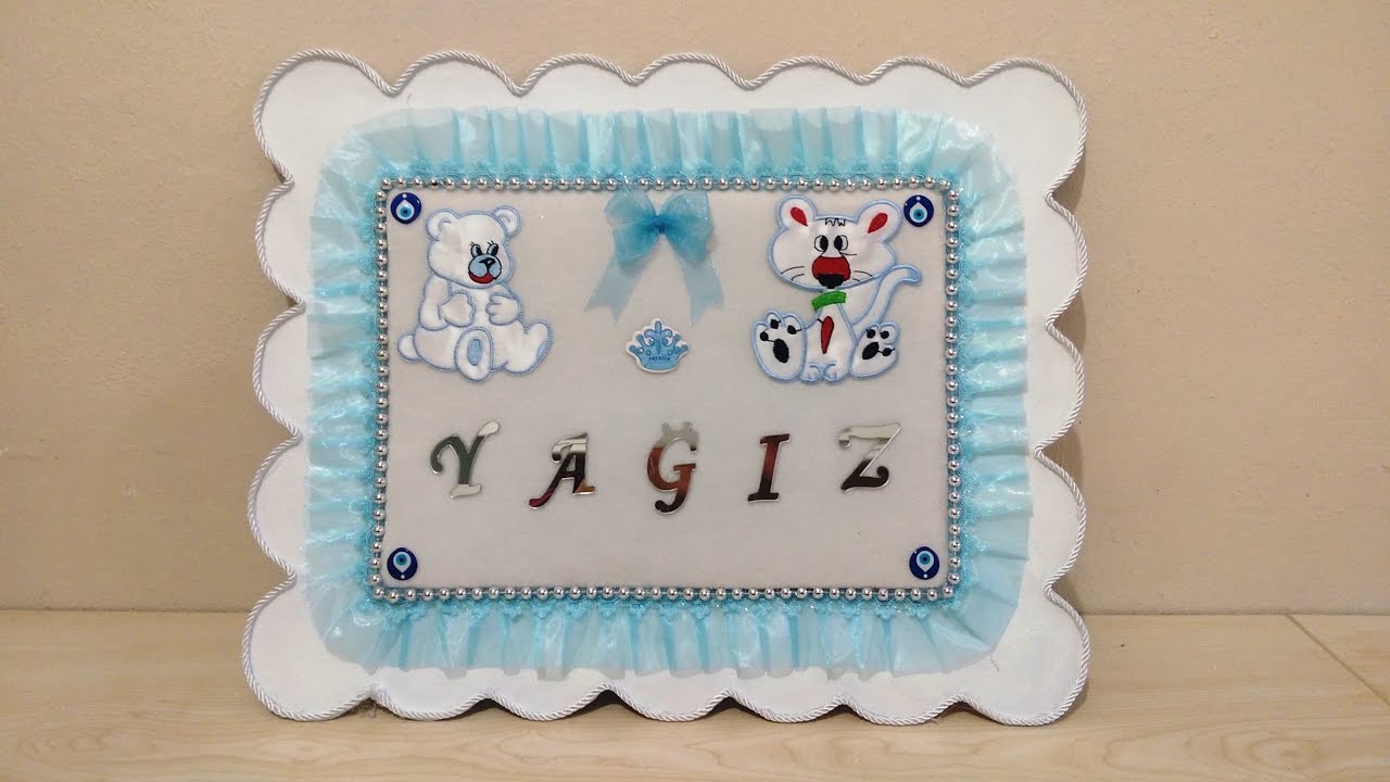 Baby Room Decoration, Baby Shower, Wall Hanging, DIY - Bebek Kapı Süsü Yapımı, Kendin Yap