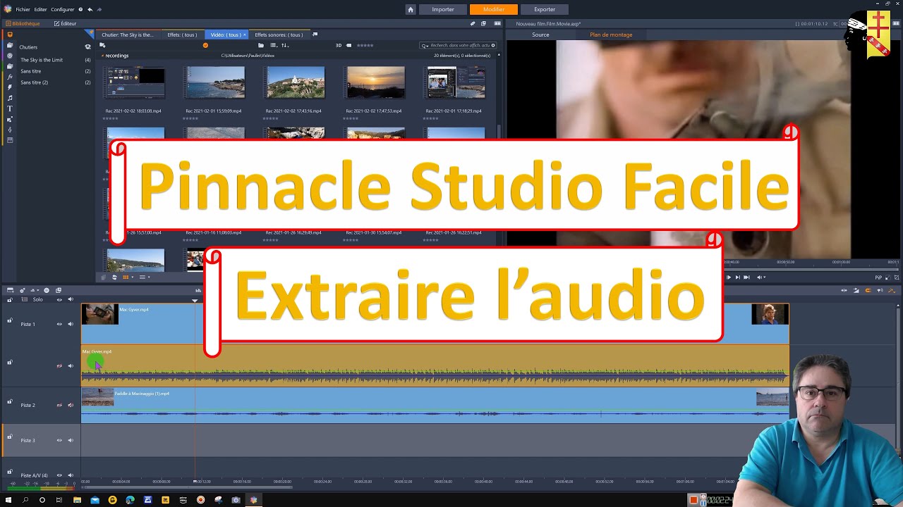 Pinnacle Studio,  extraire la bande audio d'une vidéo