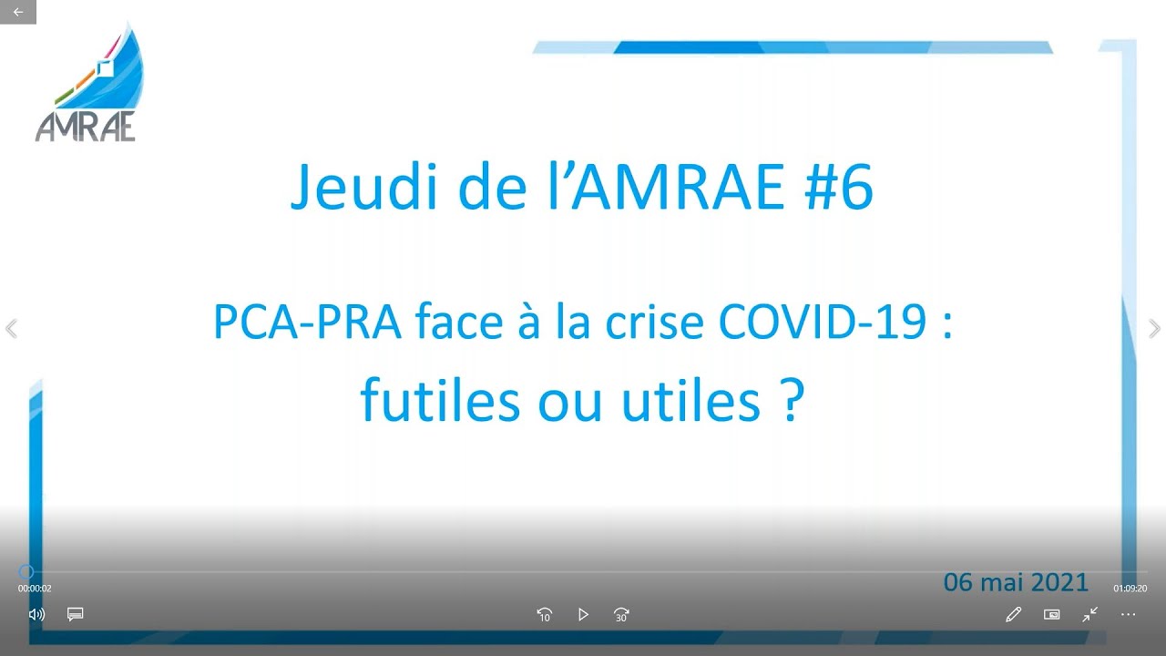 Les Jeudis de l'AMRAE #6 PCA PRA, utiles ou futiles