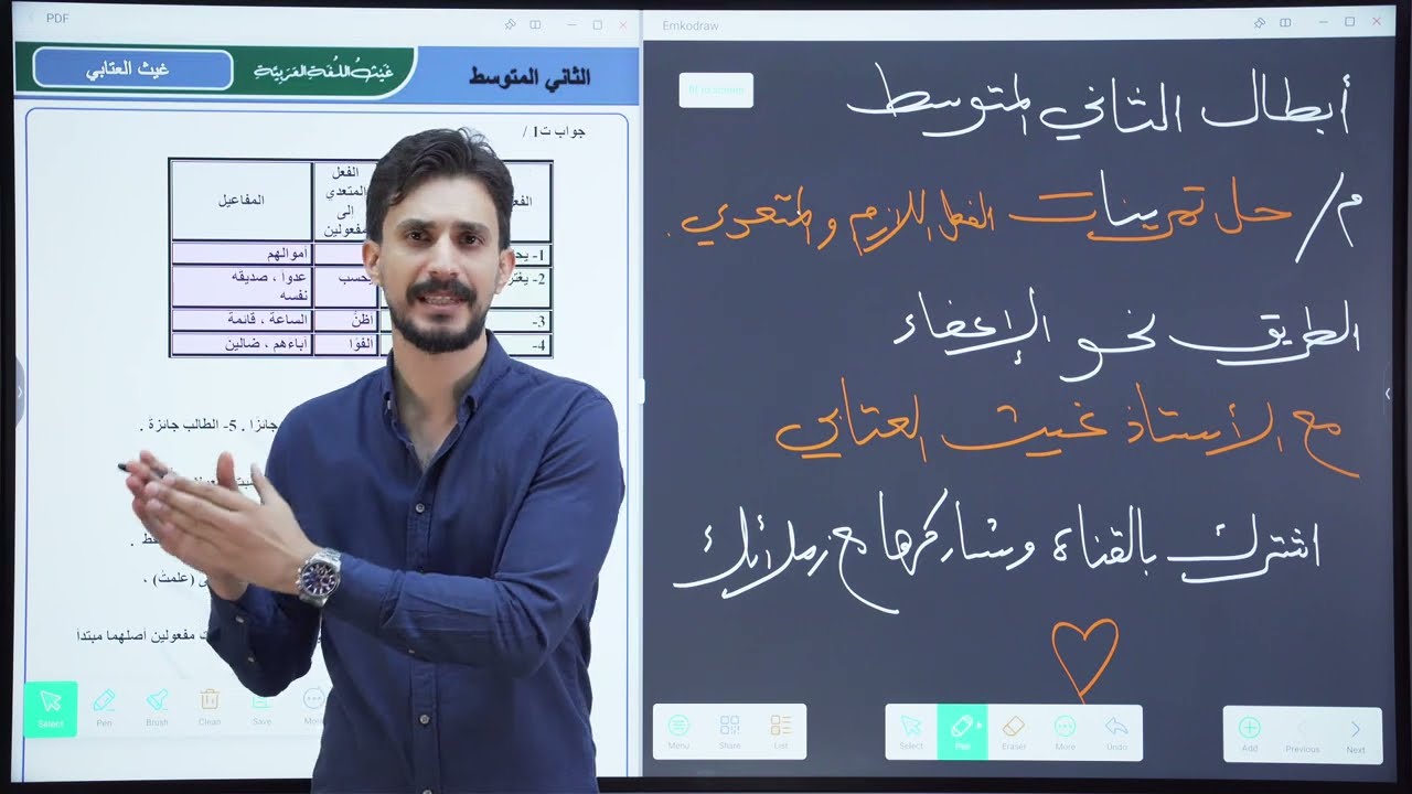 حل تمارين الفعل اللازم والمتعدي | الثاني المتوسط |الدفعة 2026 | الأستاذ غيث العتابي| طريق_الإعفاء