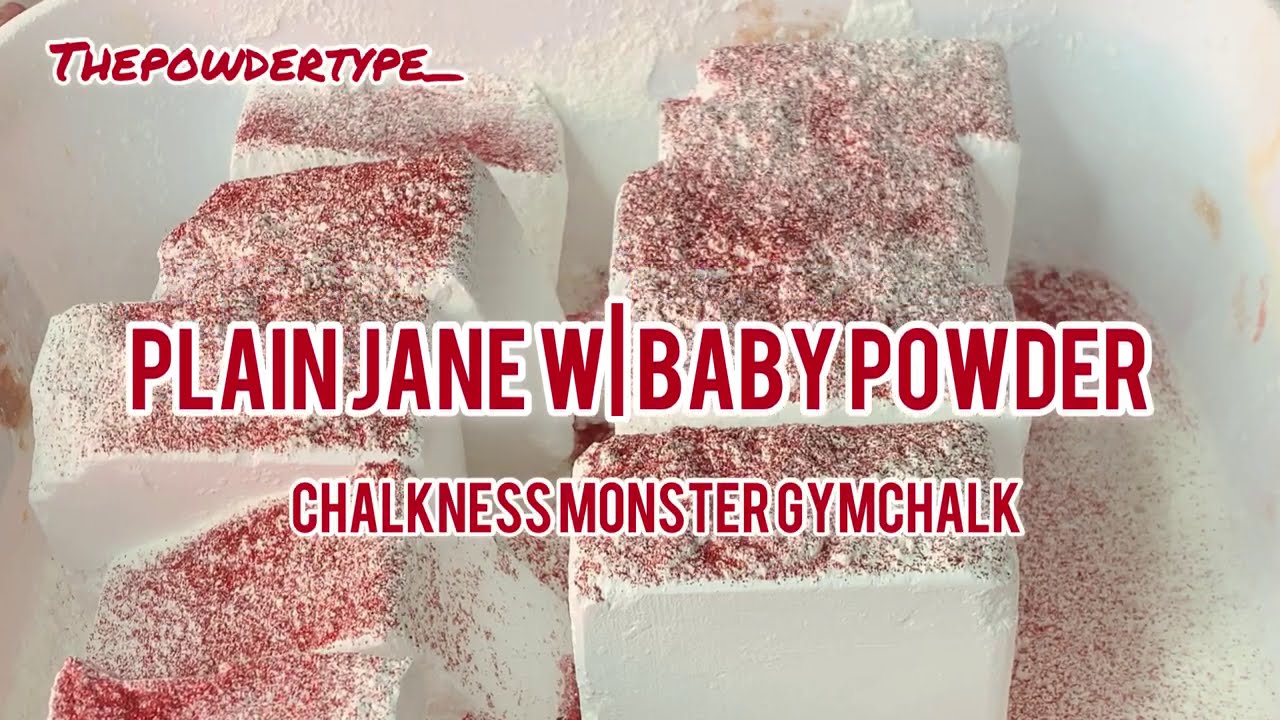 THEPOWDERTYPE_||Plain 8 Block Chalkness Monster Gym Chalk Crush|| w. Baby Powder|| Oddly Satisfying